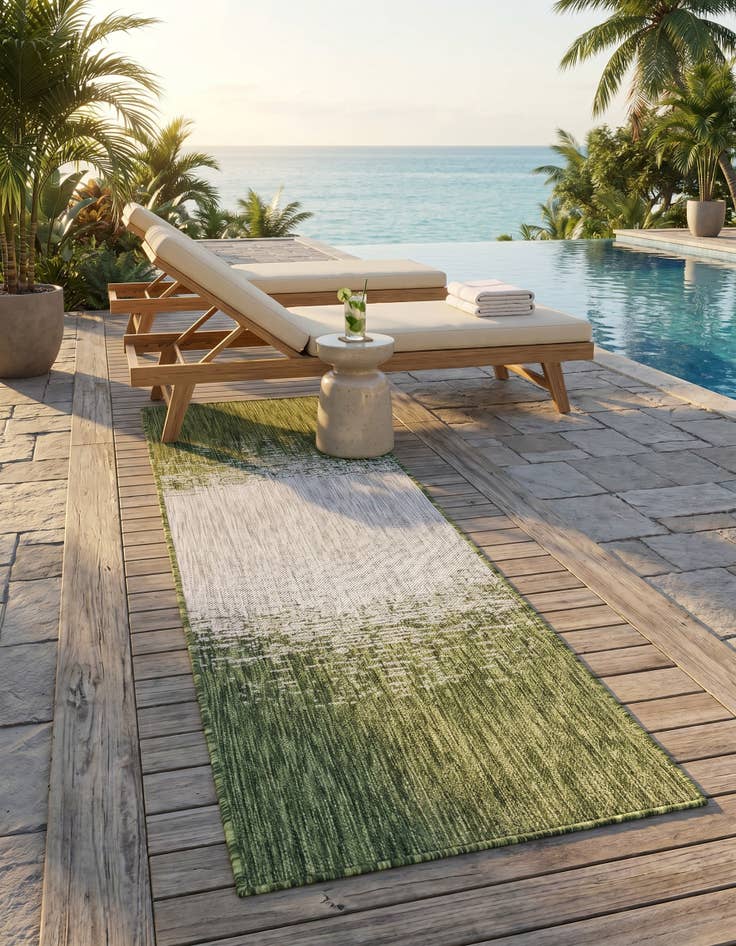 Detail image of 2' x 6' Easy-Clean Modern Indoor / Outdoor Runner Rug