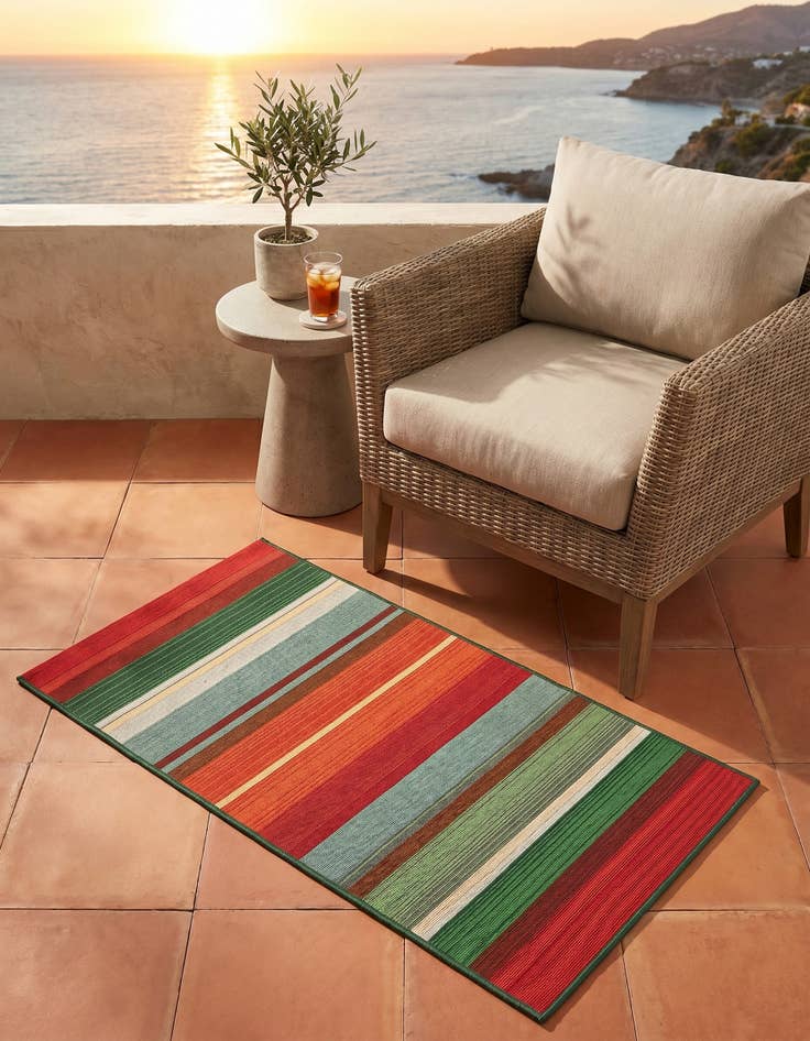 Detail image of 2' x 4' Easy-Clean Modern Indoor / Outdoor Runner Rug