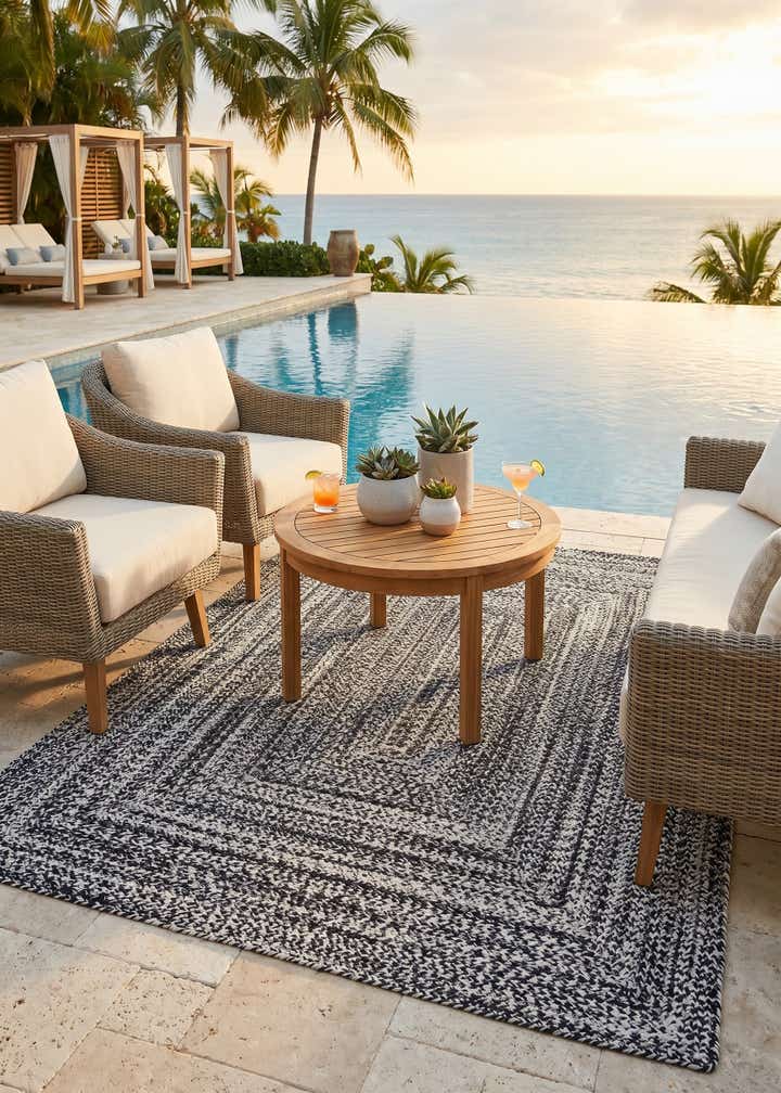 4' 1 x 6' 1 Easy-Clean Eco Verse Washable Indoor / Outdoor Rug