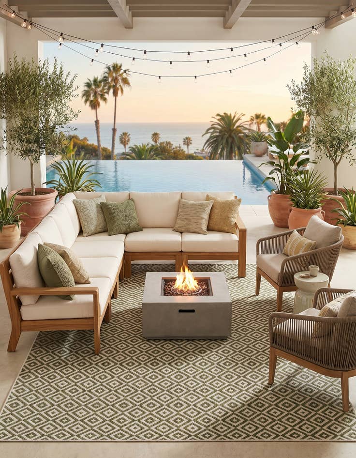 Detail image of 7' 10 x 10' Easy-Clean Jill Zarin Costa Rica Indoor / Outdoor Rug