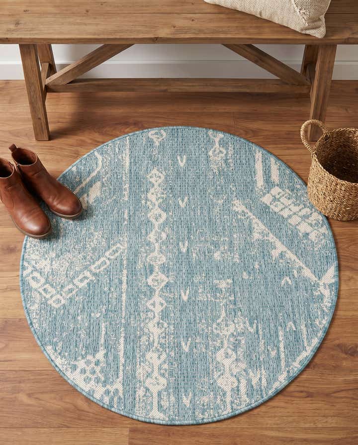 3' x 3' Easy-Clean Bohemian Indoor / Outdoor Round Rug