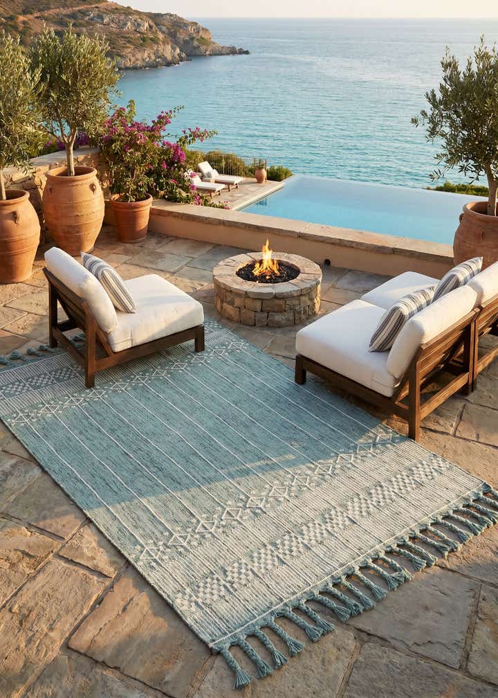 5' 1 x 8' Easy-Clean Eco Bohemian Indoor / Outdoor Rug