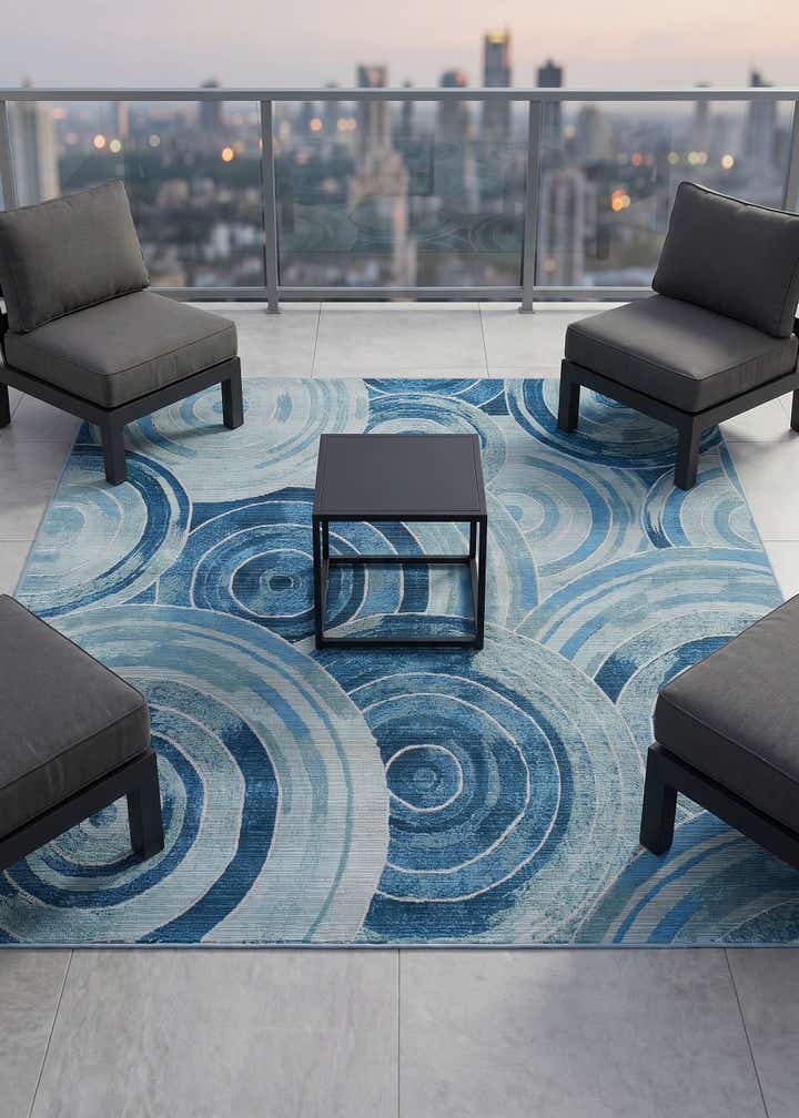 6' x 6' Easy-Clean Modern Indoor / Outdoor Square Rug