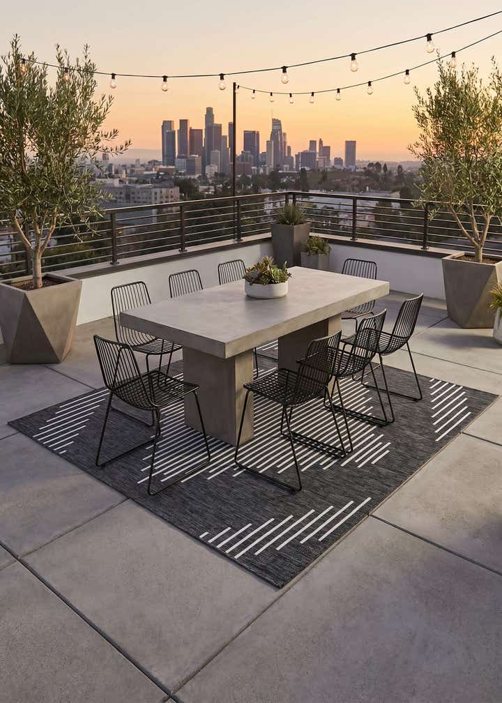 10' x 10' Easy-Clean Modern Indoor / Outdoor Square Rug