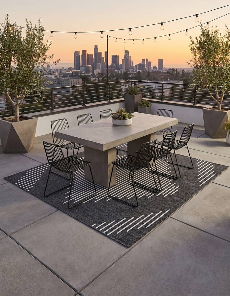 Detail image of 10' x 10' Easy-Clean Modern Indoor / Outdoor Square Rug