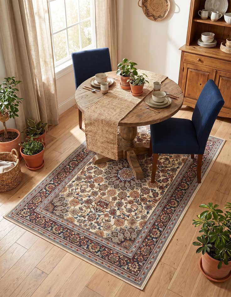 Detail image of 4' 1 x 6' 1 Easy-Clean Traditional Indoor / Outdoor Rug