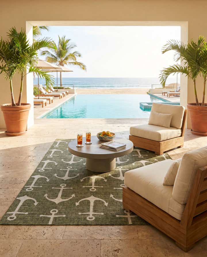 7' x 10' Easy-Clean Coastal Indoor / Outdoor Rug