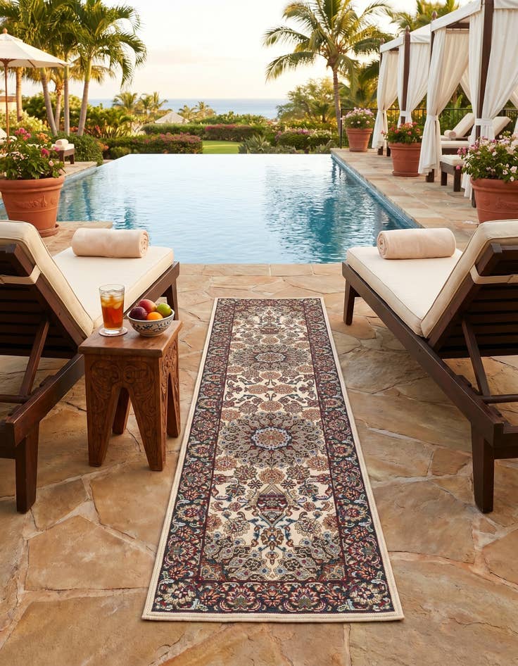 Detail image of 2' x 8' Easy-Clean Traditional Indoor / Outdoor Runner Rug