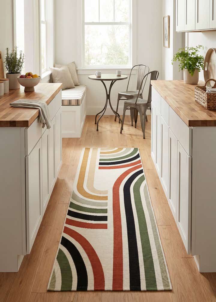 2' x 6' Easy-Clean Modern Indoor / Outdoor Runner Rug