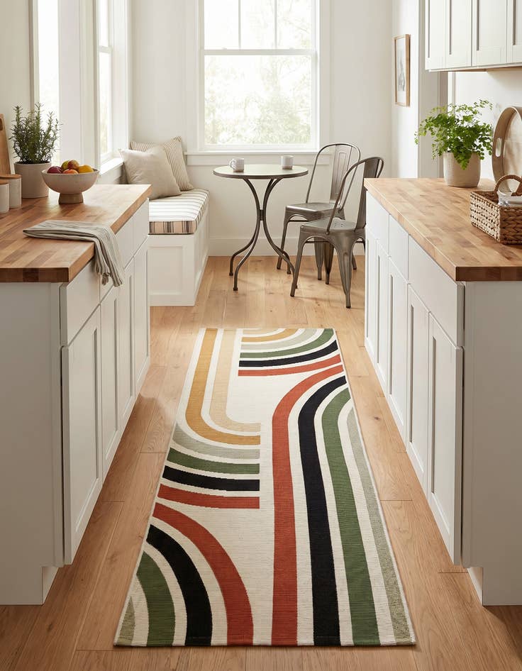 Detail image of 2' x 6' Easy-Clean Modern Indoor / Outdoor Runner Rug