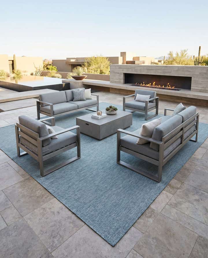 10' 8 x 10' 8 Easy-Clean Solid Indoor / Outdoor Square Rug