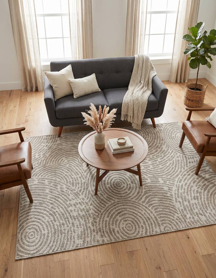 Detail image of 5' 3 x 7' Easy-Clean Modern Indoor / Outdoor Rug