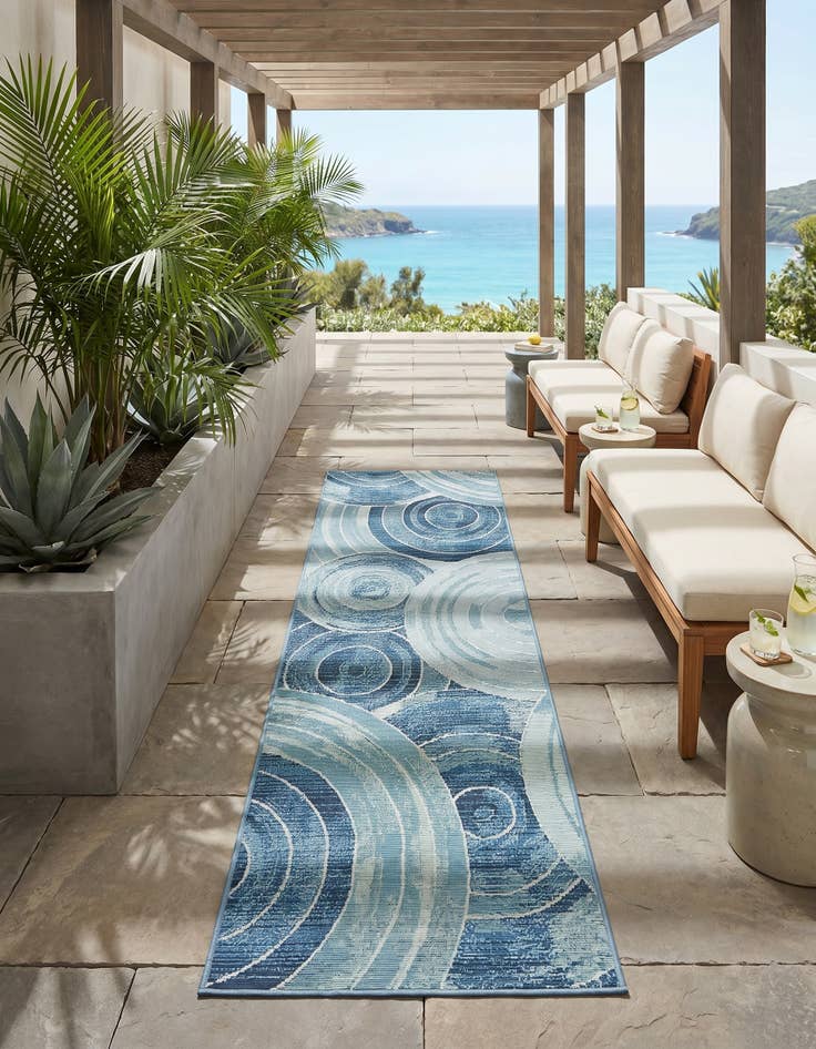 Detail image of 2' x 6' Easy-Clean Modern Indoor / Outdoor Runner Rug