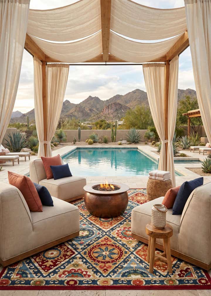 6' x 9' Easy-Clean Modern Indoor / Outdoor Rug