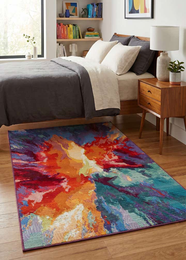 3' 3 x 5' 3 Easy-Clean Modern Indoor / Outdoor Rug
