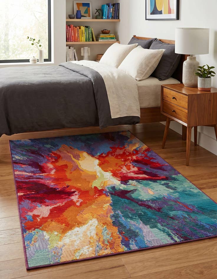 Detail image of 3' 3 x 5' 3 Easy-Clean Modern Indoor / Outdoor Rug