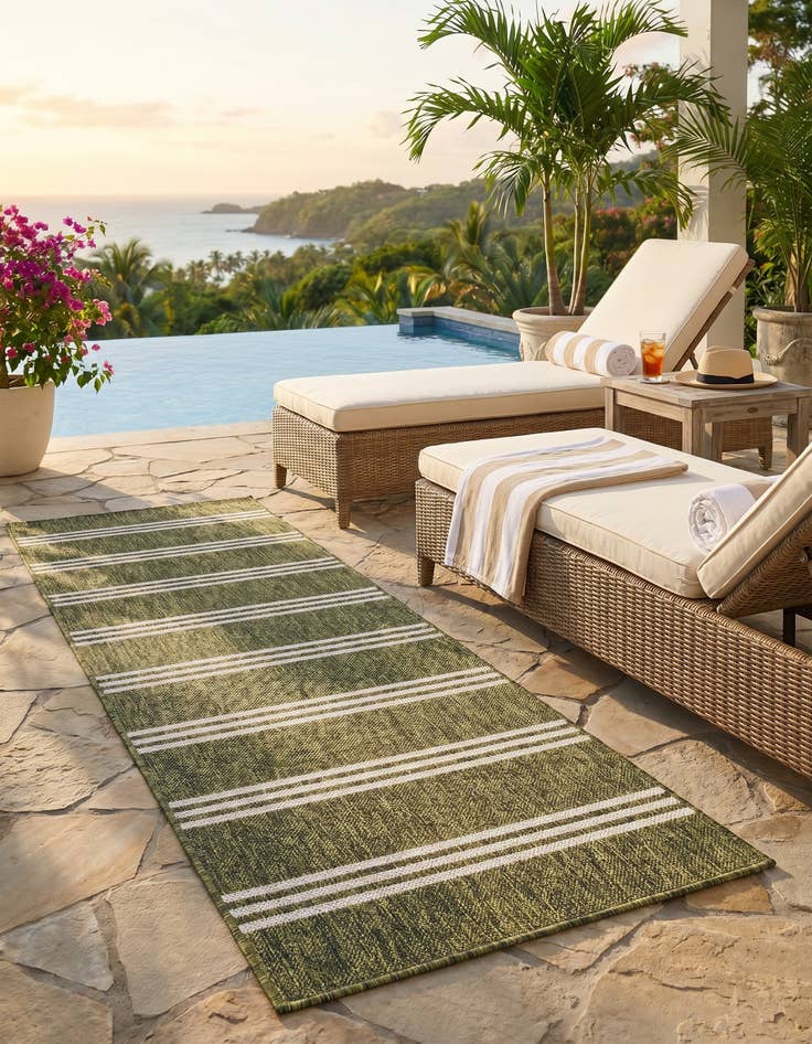 Detail image of 2' x 6' Easy-Clean Jill Zarin Anguilla Indoor / Outdoor Runner Rug