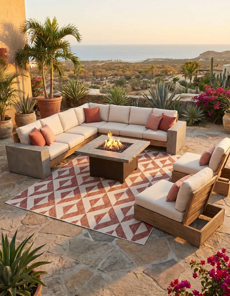 Detail image of 7' 10 x 10' Easy-Clean Jill Zarin Napa Indoor / Outdoor Rug