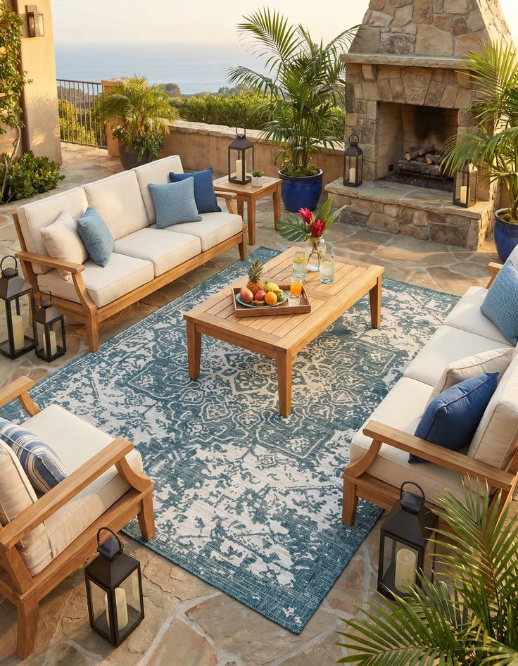 Detail image of 7' 10 x 10' Easy-Clean Jill Zarin Dubai Indoor / Outdoor Rug