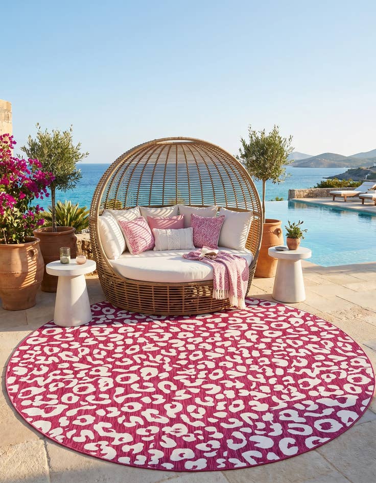 Detail image of 10' x 10' Easy-Clean Safari Indoor / Outdoor Round Rug