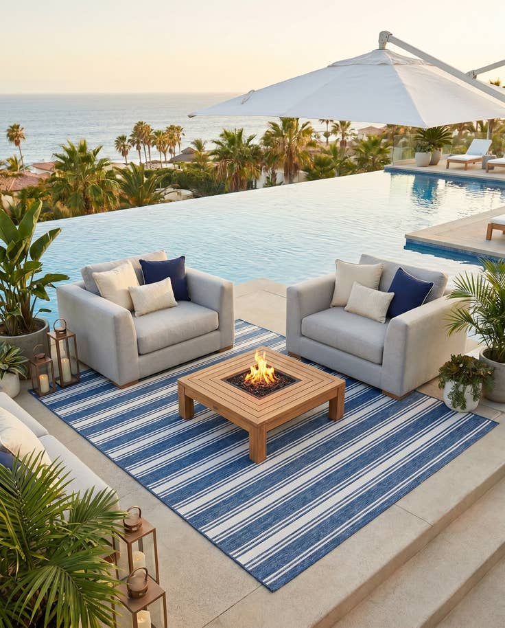 Detail image of 7' 10 x 10' Easy-Clean Jill Zarin Anguilla Indoor / Outdoor Rug