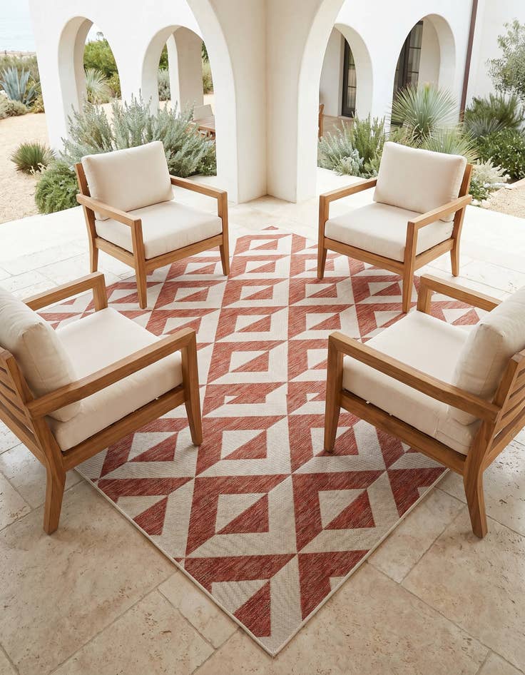 Detail image of 7' 10 x 7' 10 Easy-Clean Jill Zarin Napa Indoor / Outdoor Square Rug