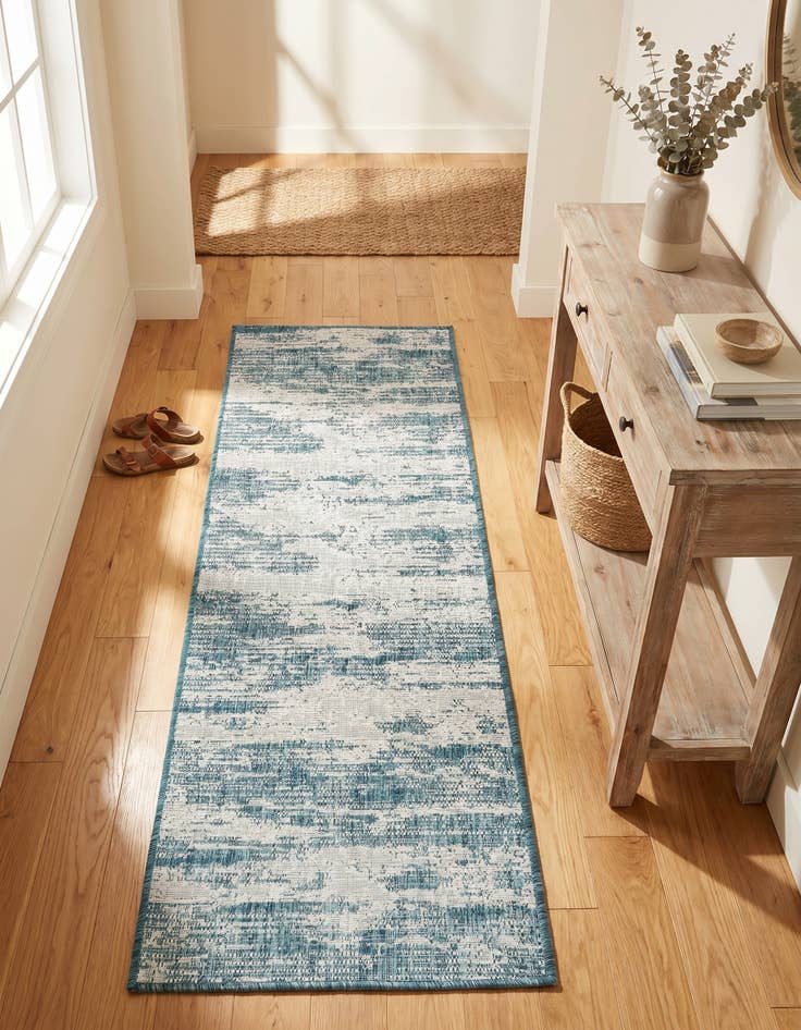 Detail image of 2' x 6' Easy-Clean Modern Indoor / Outdoor Runner Rug