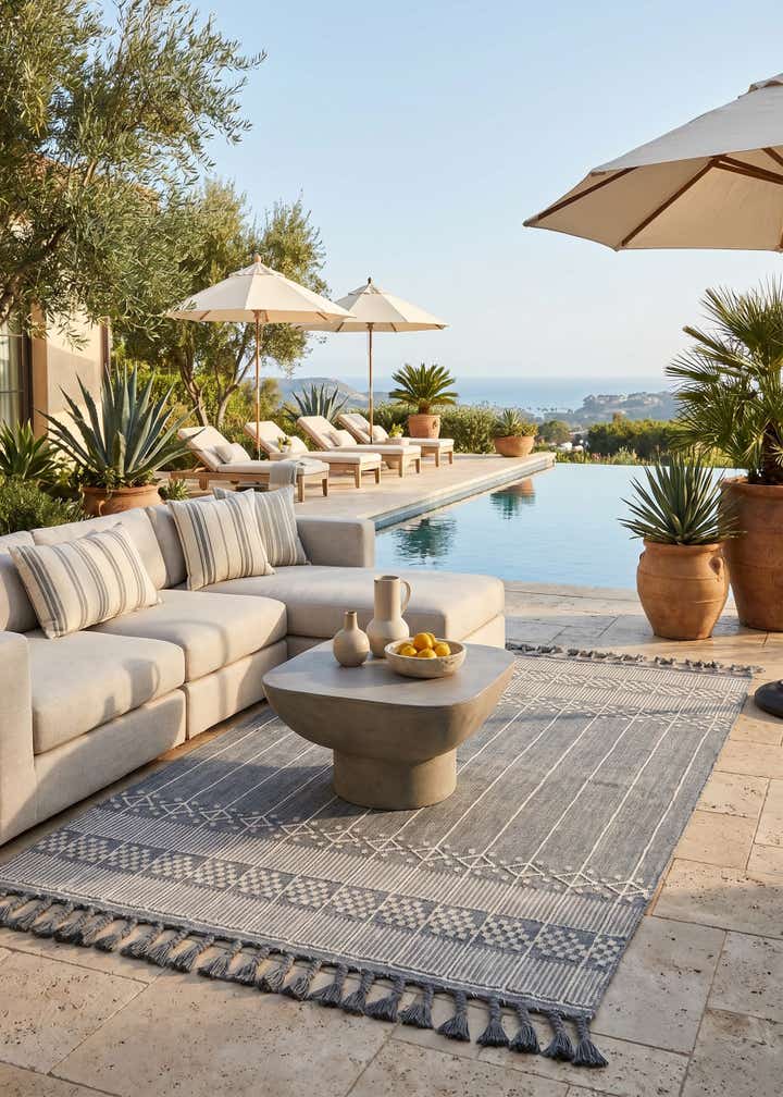 5' 1 x 8' Easy-Clean Eco Bohemian Indoor / Outdoor Rug