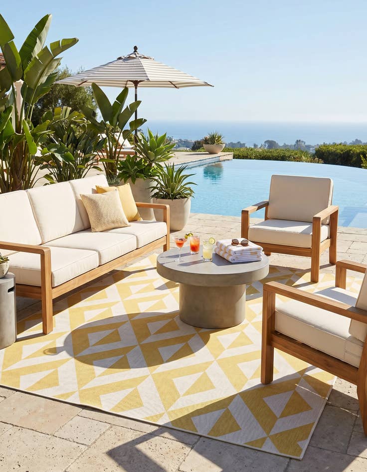 Detail image of 7' 10 x 10' Easy-Clean Jill Zarin Napa Indoor / Outdoor Rug