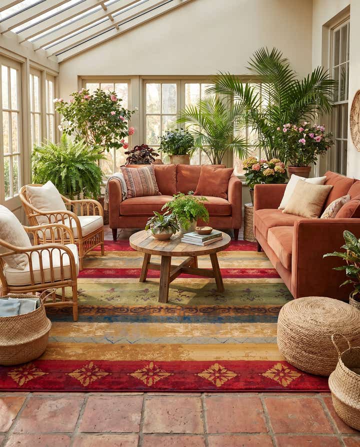 7' 10 x 7' 10 Easy-Clean Modern Indoor / Outdoor Square Rug
