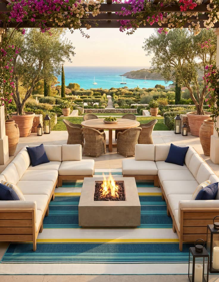 Detail image of 10' x 14' Easy-Clean Border Indoor / Outdoor Rug