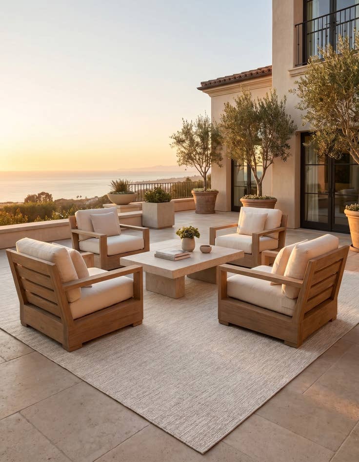 Detail image of 13' x 13' Easy-Clean Solid Indoor / Outdoor Square Rug