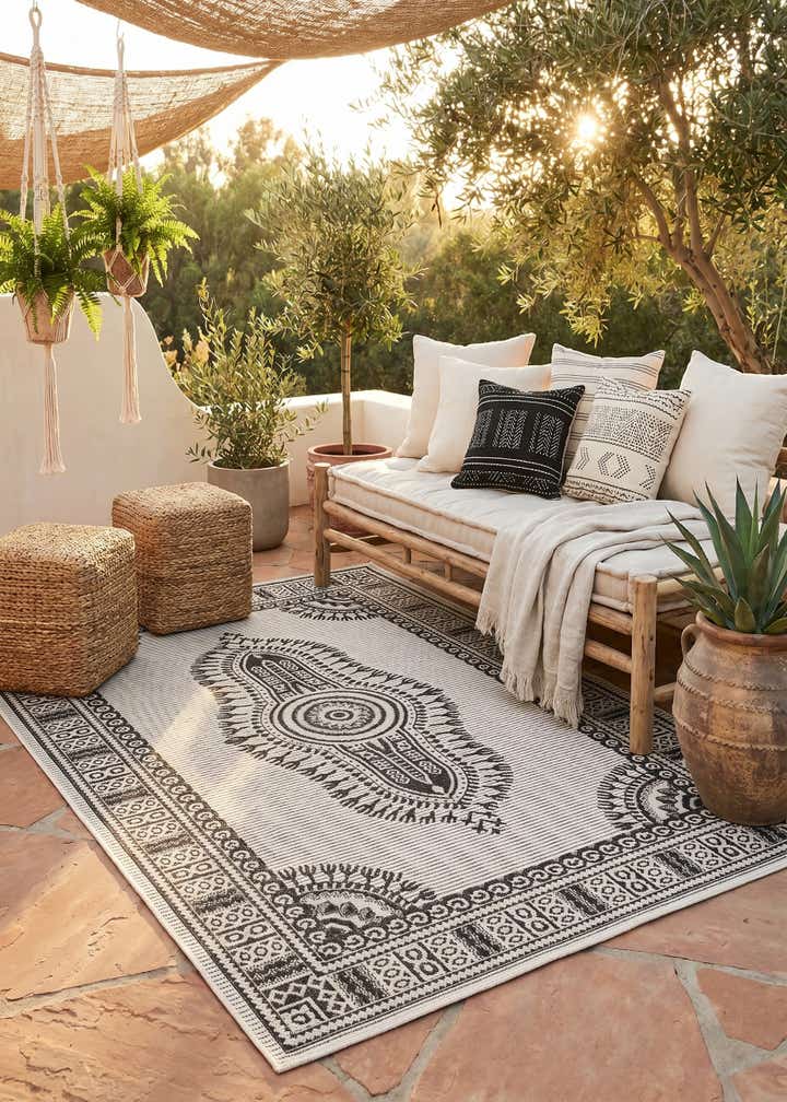 4' x 6' Easy-Clean Traditional Indoor / Outdoor Rug