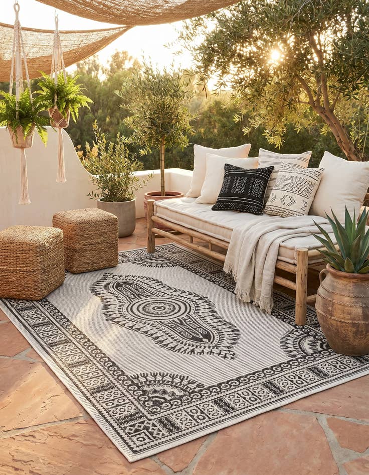 Detail image of 4' x 6' Easy-Clean Traditional Indoor / Outdoor Rug