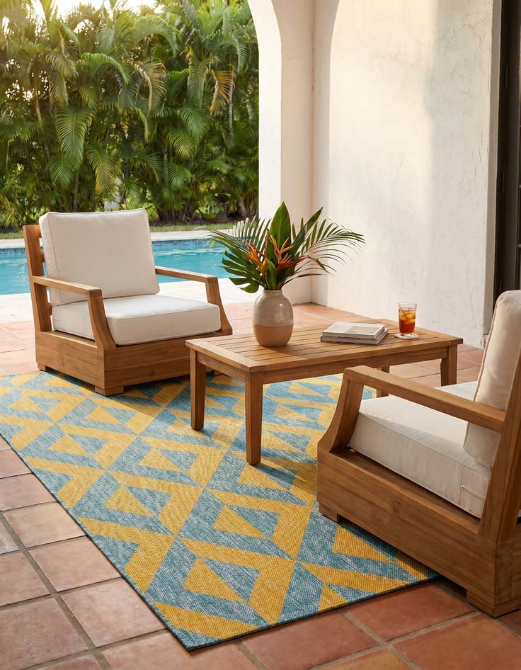 Detail image of 5' 3 x 8' Easy-Clean Jill Zarin Napa Indoor / Outdoor Rug