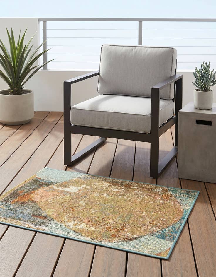 Detail image of 2' x 3' 1 Easy-Clean Modern Indoor / Outdoor Rug