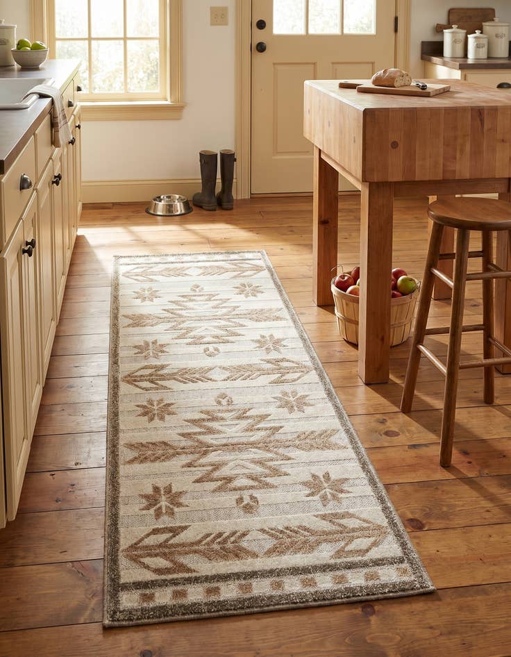 Detail image of 2' x 6' Easy-Clean Modern Indoor / Outdoor Runner Rug