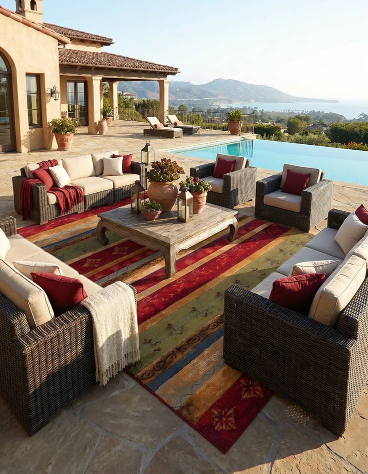 Detail image of 10' x 14' Easy-Clean Modern Indoor / Outdoor Rug