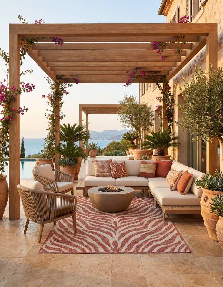 Detail image of 5' 3 x 8' Easy-Clean Safari Indoor / Outdoor Rug