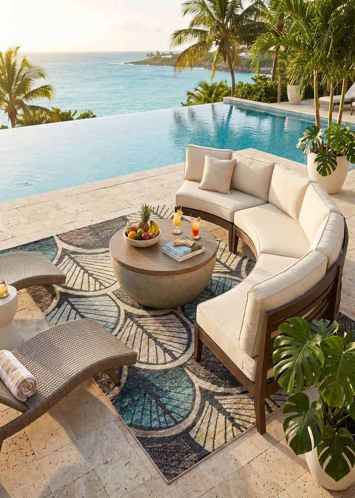 6' x 9' Easy-Clean Casablanca Indoor / Outdoor Rug