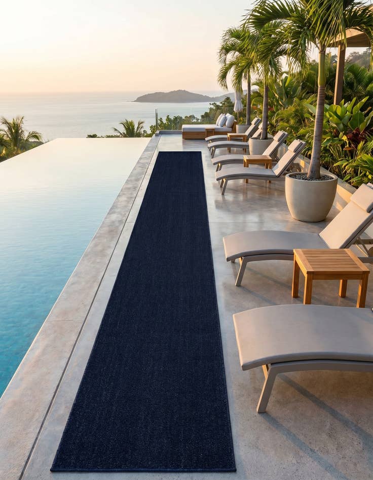 Detail image of 2' 7 x 12' Easy-Clean Solid Indoor / Outdoor Runner Rug