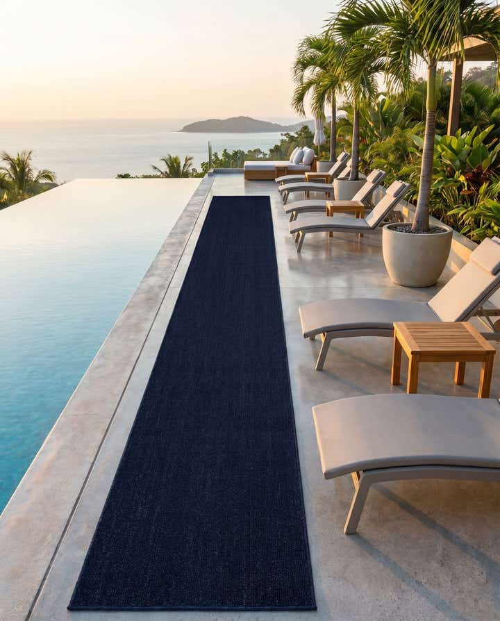 2' 7 x 12' Easy-Clean Solid Indoor / Outdoor Runner Rug