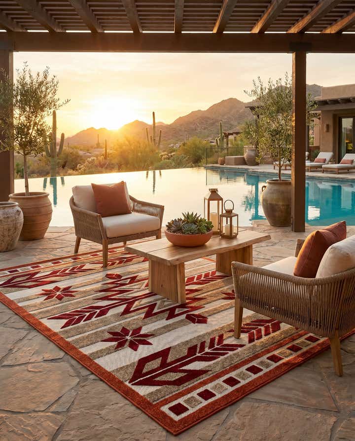 5' x 8' Easy-Clean Modern Indoor / Outdoor Rug