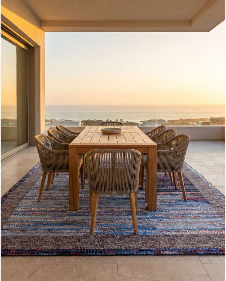 10' x 10' Easy-Clean Modern Indoor / Outdoor Square Rug