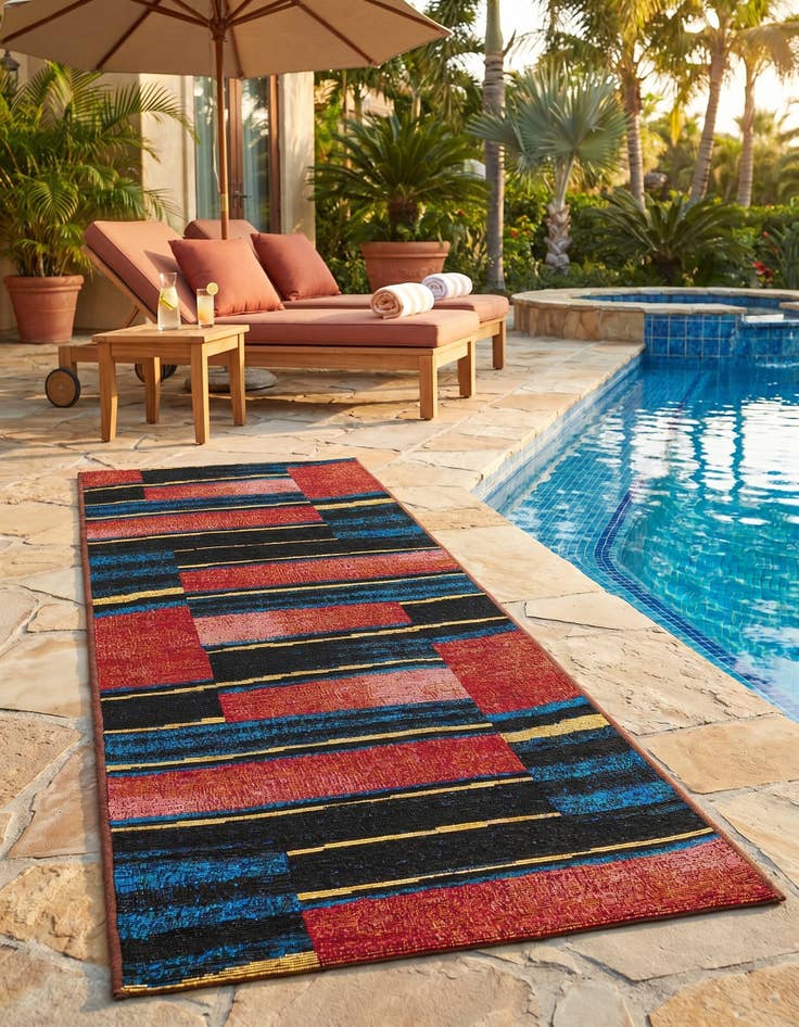 Detail image of 2' x 5' Easy-Clean Modern Indoor / Outdoor Runner Rug