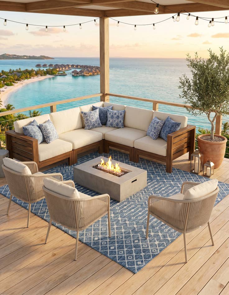 Detail image of 10' x 14' Easy-Clean Lattice Indoor / Outdoor Rug