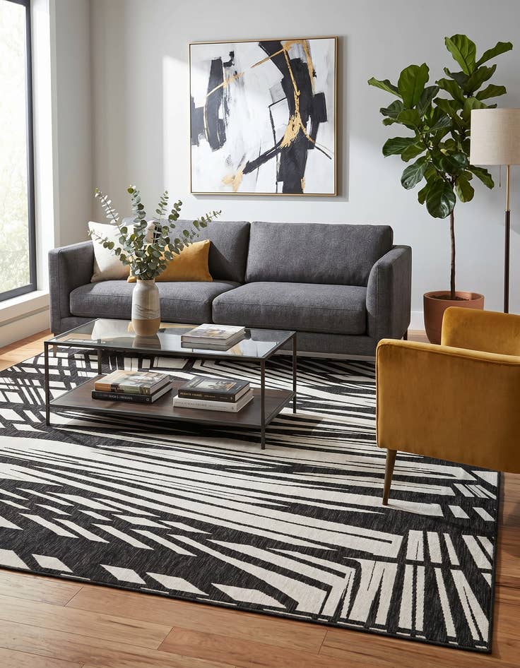 Detail image of 9' x 12' Easy-Clean Modern Indoor / Outdoor Rug