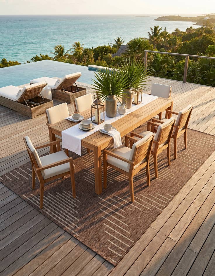 Detail image of 7' x 10' Easy-Clean Modern Indoor / Outdoor Rug