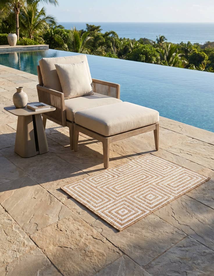 Detail image of 2' x 3' Easy-Clean Modern Indoor / Outdoor Rug