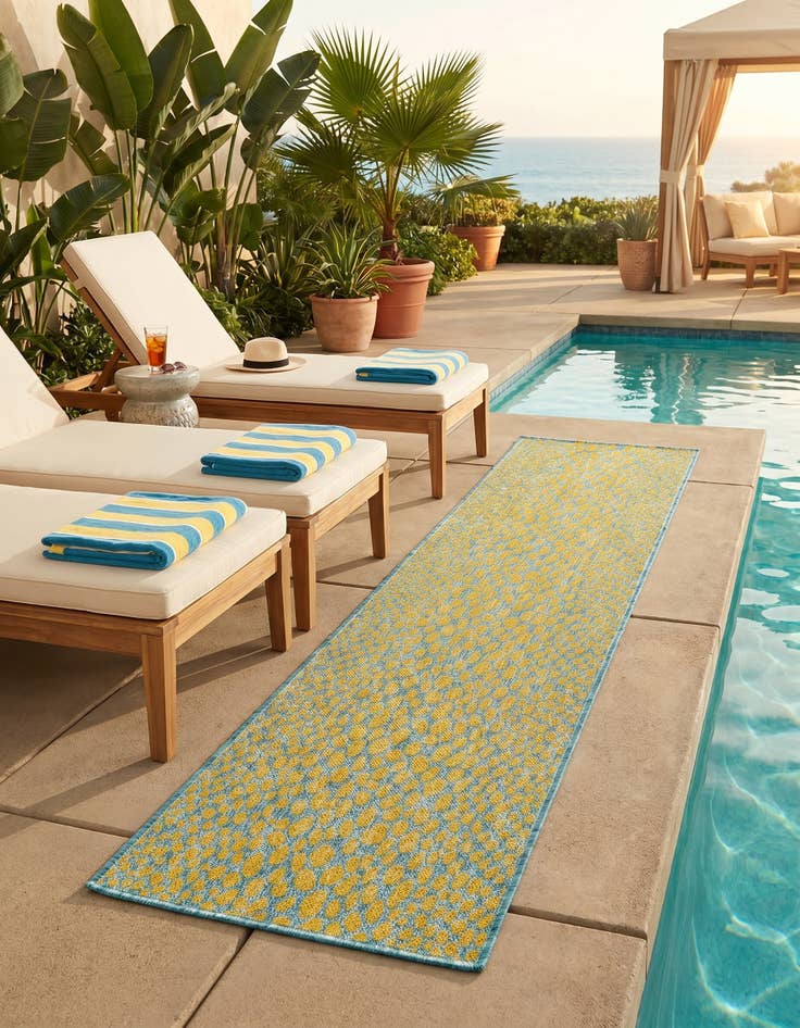Detail image of 2' x 6' Easy-Clean Jill Zarin Cape Town Indoor / Outdoor Runner Rug